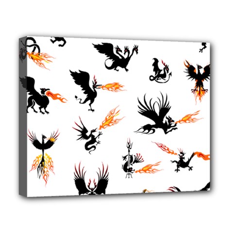 Phoenix Dragon Fire Bird Deluxe Canvas 20  X 16  (stretched)