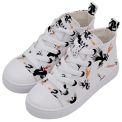 Phoenix Dragon Fire Bird Kids  Mid-top Canvas Sneakers