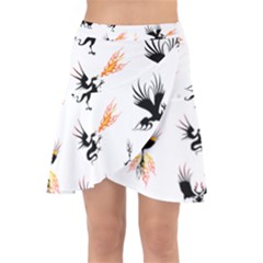 Phoenix Dragon Fire Bird Wrap Front Skirt