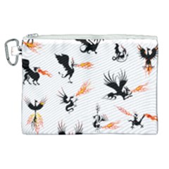 Phoenix Dragon Fire Bird Canvas Cosmetic Bag (xl)