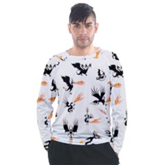 Phoenix Dragon Fire Bird Men s Long Sleeve Raglan Tee