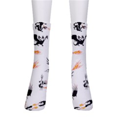 Phoenix Dragon Fire Bird Crew Socks