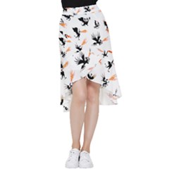 Phoenix Dragon Fire Bird Frill Hi Low Chiffon Skirt