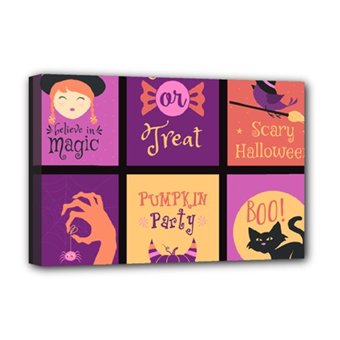 Halloween Cute Cartoon Deluxe Canvas 18  X 12  (stretched)