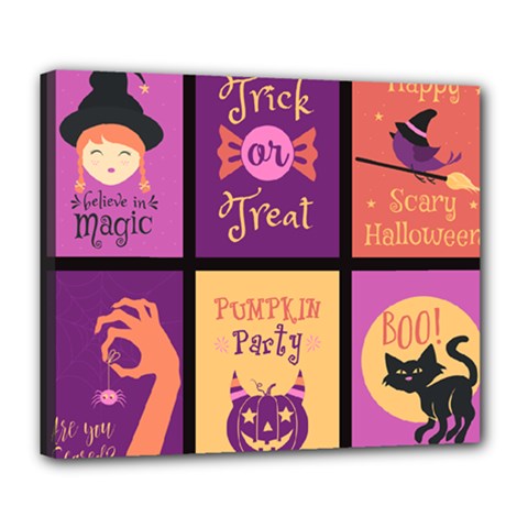 Halloween Cute Cartoon Deluxe Canvas 24  X 20  (stretched)