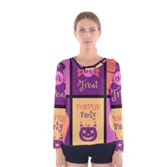 Halloween Cute Cartoon Women s Long Sleeve Tee