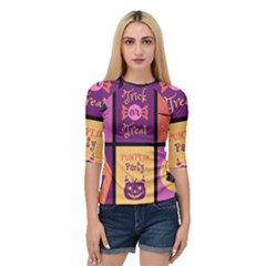 Halloween Cute Cartoon Quarter Sleeve Raglan Tee