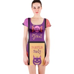 Halloween Cute Cartoon Short Sleeve Bodycon Dress