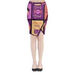 Halloween Cute Cartoon Midi Wrap Pencil Skirt