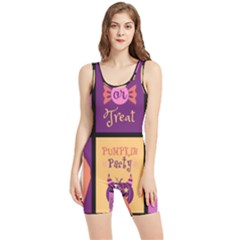 Halloween Cute Cartoon Women s Wrestling Singlet by Sapixe