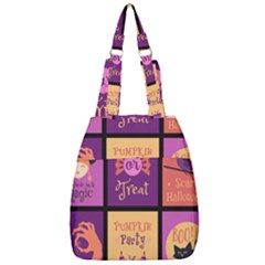 Halloween Cute Cartoon Center Zip Backpack