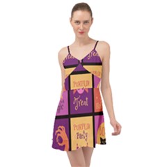 Halloween Cute Cartoon Summer Time Chiffon Dress