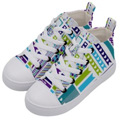 Peacock Pattern Kids  Mid-top Canvas Sneakers