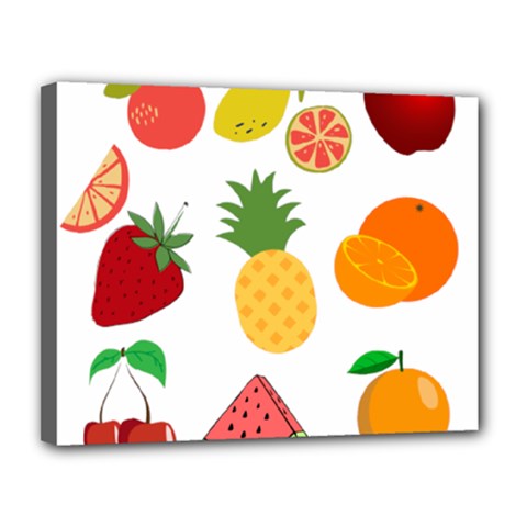 Fruits Cartoon Canvas 14  X 11  (stretched) by Sapixe