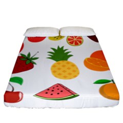Fruits Cartoon Fitted Sheet (california King Size) by Sapixe