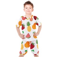 Fruits Cartoon Kids  Tee And Shorts Set