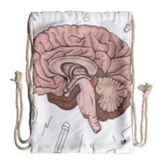 Cerebrum Human Structure Cartoon Human Brain Drawstring Bag (large) by Sapixe