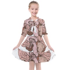 Cerebrum Human Structure Cartoon Human Brain Kids  All Frills Chiffon Dress