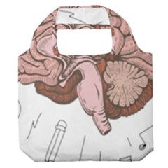 Cerebrum Human Structure Cartoon Human Brain Premium Foldable Grocery Recycle Bag