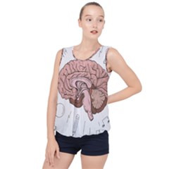 Cerebrum Human Structure Cartoon Human Brain Bubble Hem Chiffon Tank Top