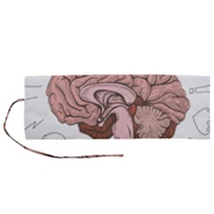 Cerebrum Human Structure Cartoon Human Brain Roll Up Canvas Pencil Holder (m)