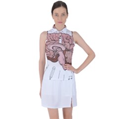 Cerebrum Human Structure Cartoon Human Brain Women s Sleeveless Polo Tee