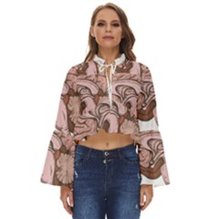 Cerebrum Human Structure Cartoon Human Brain Boho Long Bell Sleeve Top