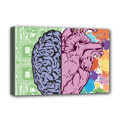 Brain Heart Balance Deluxe Canvas 18  X 12  (stretched)