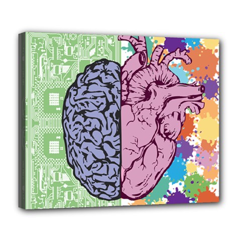 Brain Heart Balance Deluxe Canvas 24  X 20  (stretched)