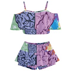 Brain Heart Balance Kids  Off Shoulder Skirt Bikini