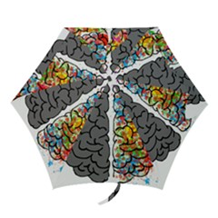 Brain Mind Psychology Idea Hearts Mini Folding Umbrellas