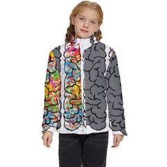 Brain Mind Psychology Idea Hearts Kids  Puffer Bubble Jacket Coat by Sapixe