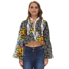 Brain Mind Psychology Idea Hearts Boho Long Bell Sleeve Top