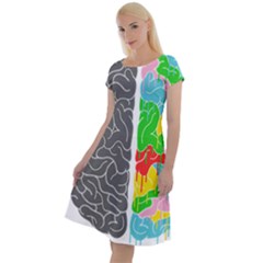 Clip Art Brain Halves Classic Short Sleeve Dress