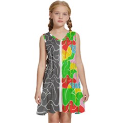 Clip Art Brain Halves Kids  Sleeveless Tiered Mini Dress