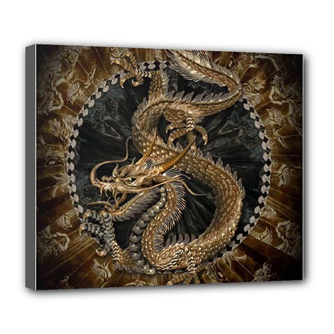 Dragon Pentagram Deluxe Canvas 24  X 20  (stretched)