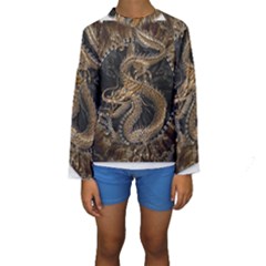 Dragon Pentagram Kids  Long Sleeve Swimwear