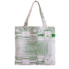 Circuit Board Zipper Grocery Tote Bag by Sapixe