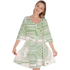 Circuit Board Velour Kimono Dress by Sapixe