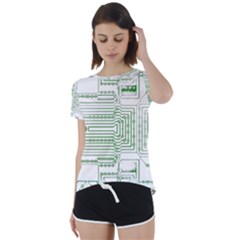 Circuit Board Short Sleeve Foldover Tee by Sapixe