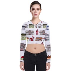 Houses Long Sleeve Zip Up Bomber Jacket