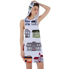 Houses Racer Back Hoodie Dress