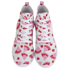 Pink Watermeloon Men s Lightweight High Top Sneakers by Sapixe