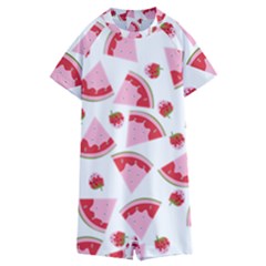 Pink Watermeloon Kids  Boyleg Half Suit Swimwear by Sapixe