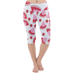 Pink Watermeloon Lightweight Velour Cropped Yoga Leggings