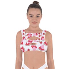 Pink Watermeloon Bandaged Up Bikini Top by Sapixe