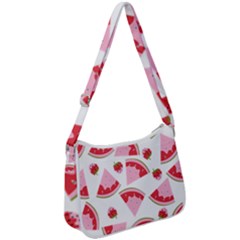 Pink Watermeloon Zip Up Shoulder Bag