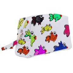 Fish Fishes Marine Life Swimming Water Wristlet Pouch Bag (large)