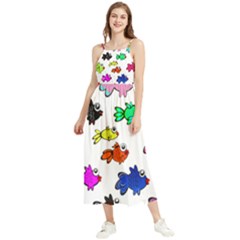 Fish Fishes Marine Life Swimming Water Boho Sleeveless Summer Dress