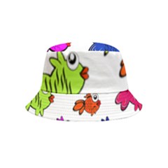 Fish Fishes Marine Life Swimming Water Inside Out Bucket Hat (Kids)